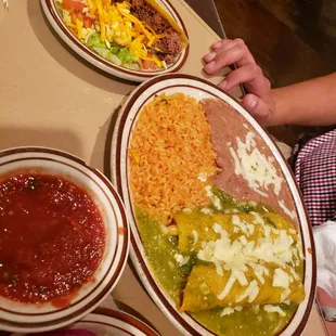 Chicken verde enchiladas