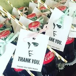 Thank You...thank you very much! We had so much fun putting together these Elvis themed favors for our bride.