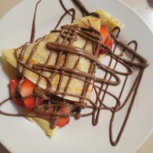 Nutella crepe with strawberries