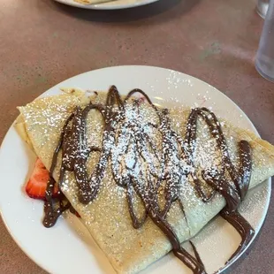 Nutella Crepe with Bananas (Top) and Strawberries (Bottom)