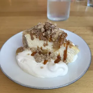 Apple Crumble Cheesecake with Homemade Whipped Cream