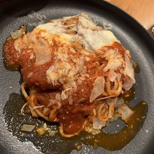 a plate of lasagna