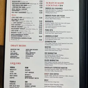menu
