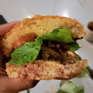 Inside the Dry Aged Burger $21