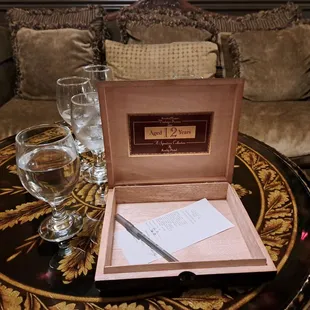 Bill presented in cigar box