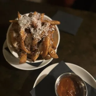 Parmesan truffle fries with house made tomato jam