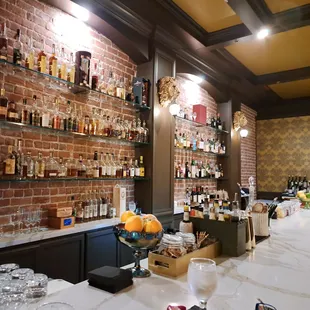 Bar area inside restaurant