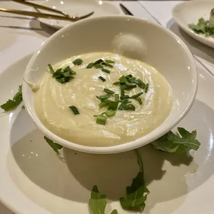 Creamed Spinach and Pommes Aligot