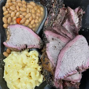 2 meat combo tri tip on top brisket underneath