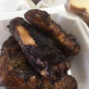 ribs in a styrofoam container