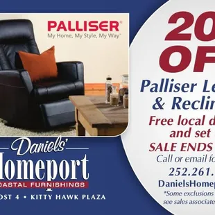 20% Off Leather Recliners &amp; Furniture from Palliser! Offer ends June 30, 17. These leather recliners make an awesome gift for...