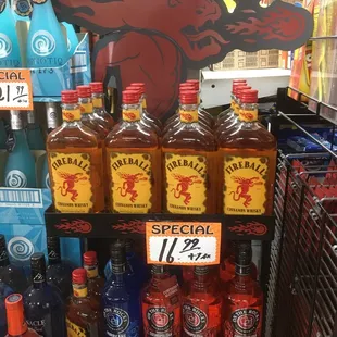 a display of liquor