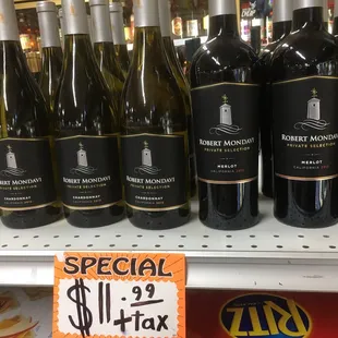 a selection of wines for sale