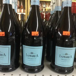 a row of bottles of wine