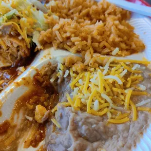 First time here.  Have the special, two chicken enchiladas w beans &amp; rice.