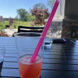Wine slushie on the patio
