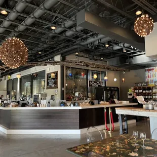 the bar and dining area