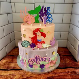 a little mermaid birthday cake