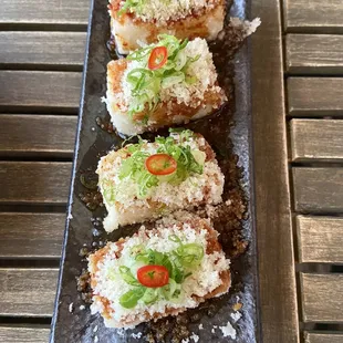 Tofu with scallion and ginger