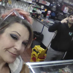 a woman taking a selfie