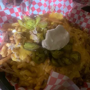 Pulled pork bbq nacho fries. These were absolutely delicious