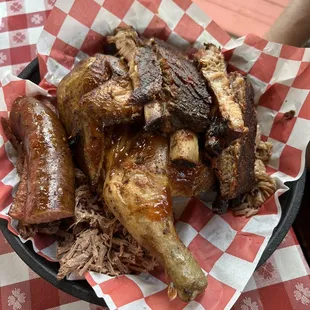 BBQ ribs, chicken, pork and beef