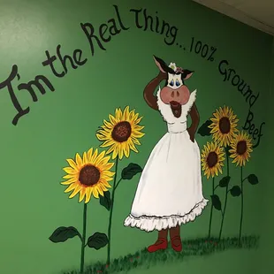 Women's bathroom art! Clean restroom.