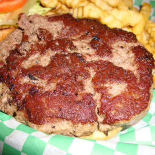 Steak Burger, close-up.