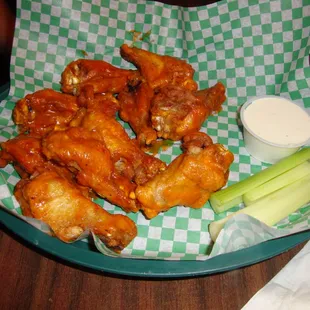 Chicken Wings with mild sauce &amp; Ranch dip.