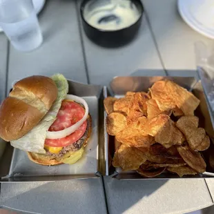 Burger and "fries". Yes they called these fries.