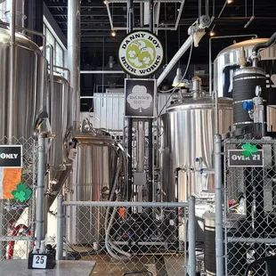 All the stainless steel is attractive in the space.