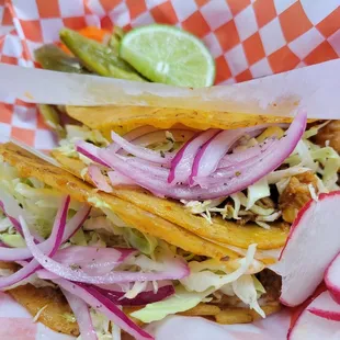 Danny Boy&apos;s Tacos A Vapor - Chicharrón Prensado and Beans/Cheese/Chorizo