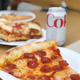 Classic pepperoni pizza slice