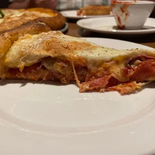 Inside of double crust calzone
