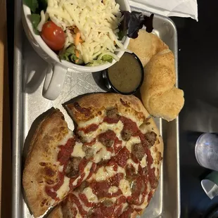 Pizza and salad lunch combo