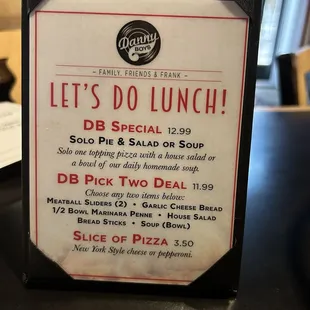 Lunch specials