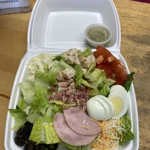 Cobb salad , without the blue cheese and croutons