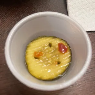 Sweet pickles that came w the gyro plus a pickle spear- not pictured
