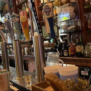 a bar filled with alcohol