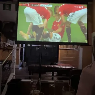Seating next to the projector