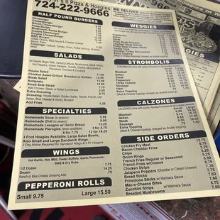 menu