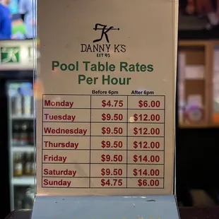 Table Rates