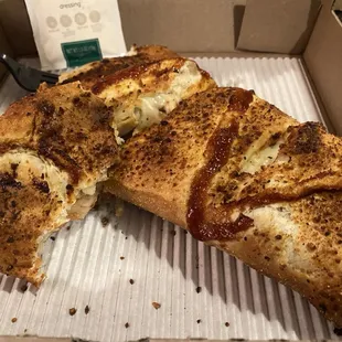 BBQ chicken calzone
