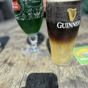 Green beer &amp; a Snakebite