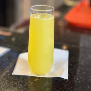 a glass of orange juice