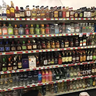 shelves of alcohol