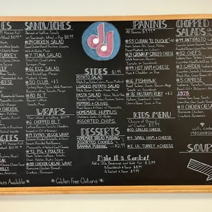Chalkboard Menu