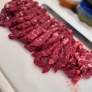 Freshly chopped prime beef