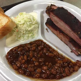 St. Louis Style Ribs, Cole Slaw, Baked Beans