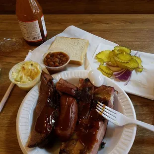Brisket...Pork rib..hot links plate...